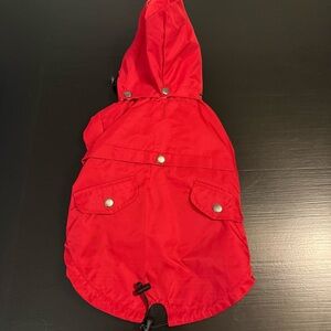 Ellie dog wear Red Hooded Dog rain Jacket